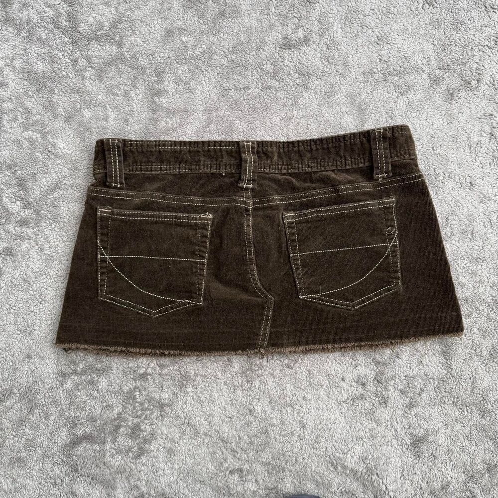 Y2k urban behavior Brown corduroy mini skirt